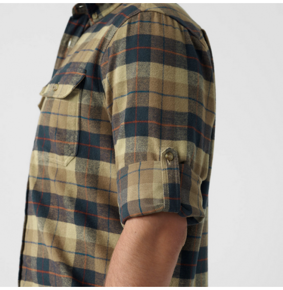 FJALLRAVEN SINGI HEANY FLANNEL SHIRT M 81373-113-555 CHALK WHITE DARK NAVY