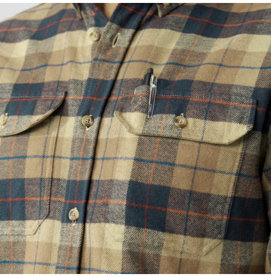 FJALLRAVEN SINGI HEANY FLANNEL SHIRT M 81373-113-555 CHALK WHITE DARK NAVY