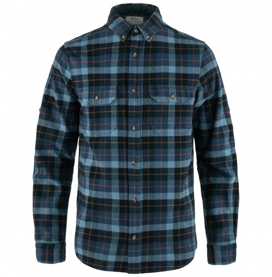 FJALLRAVEN SINGI HEANY FLANNEL SHIRT M 81373-555-534 DARK NAVY INDIGO BLUE