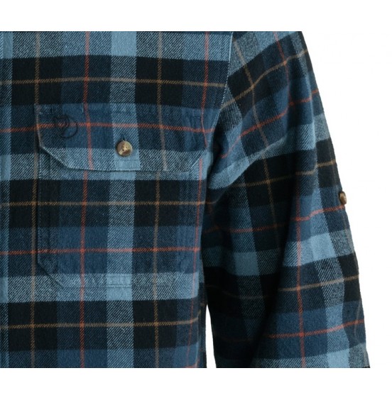 FJALLRAVEN SINGI HEANY FLANNEL SHIRT M 81373-555-534 DARK NAVY INDIGO BLUE