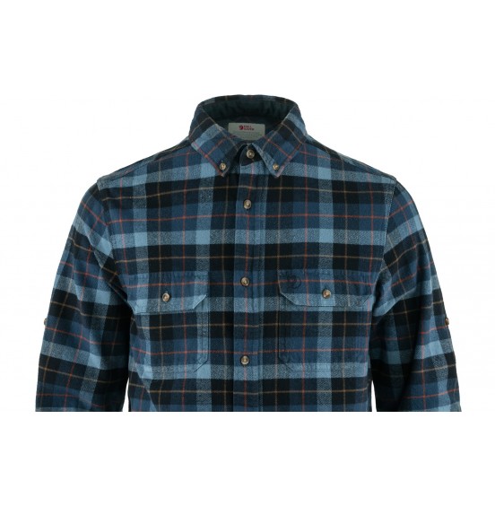 FJALLRAVEN SINGI HEANY FLANNEL SHIRT M 81373-555-534 DARK NAVY INDIGO BLUE
