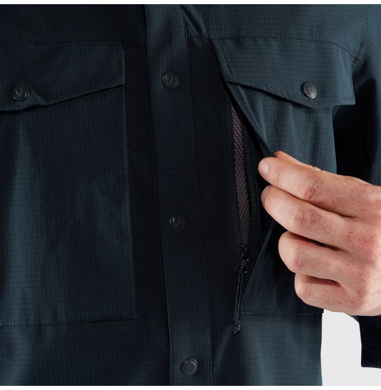 FJALLRAVEN ABISKO TREKKING SHIRT 87935-555 DARK NAVY