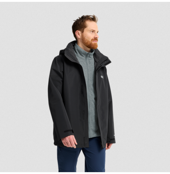 JACK WOLFSKIN ΑΝΔΡΙΚΟ ΜΠΟΥΦΑΝ 3in1 PINETRAIL JACKET A66288-6000 BLACK