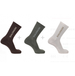 SALOMON ΚΑΛΤΣΕΣ ACTIVE WEAR EVERYDAY CREW 3-PACK C27263-57 ΠΡΑΣΙΝΟ ΜΠΕΖ ΓΚΡΙ