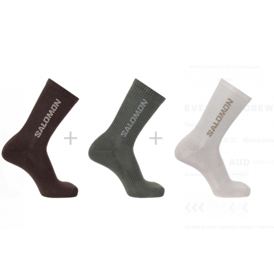 SALOMON ΚΑΛΤΣΕΣ ACTIVE WEAR EVERYDAY CREW 3-PACK C27263-57 ΠΡΑΣΙΝΟ ΜΠΕΖ ΓΚΡΙ