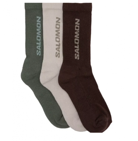 SALOMON ΚΑΛΤΣΕΣ ACTIVE WEAR EVERYDAY CREW 3-PACK C27263-57 ΠΡΑΣΙΝΟ ΜΠΕΖ ΓΚΡΙ