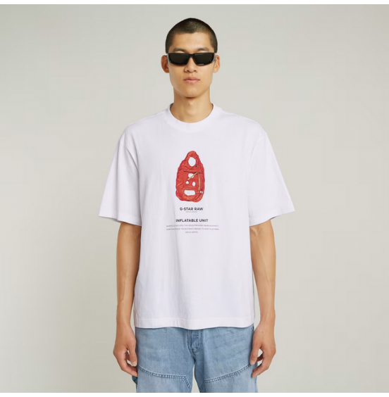 G-STAR ΑΝΔΡΙΚΟ ΚΟΝΤΟΜΑΝΙΚΟ ARCHIVE PRINT BOXY T-SHIRT D24429-C336-H285 WHITE