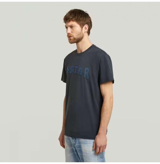 G-STAR ΑΝΔΡΙΚΟ ΚΟΝΤΟΜΑΝΙΚΟ FELT LOGO T-SHIRT D26840-C336-H392 INDIA INK