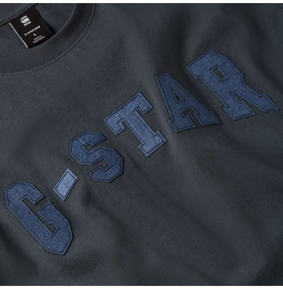 G-STAR ΑΝΔΡΙΚΟ ΚΟΝΤΟΜΑΝΙΚΟ FELT LOGO T-SHIRT D26840-C336-H392 INDIA INK