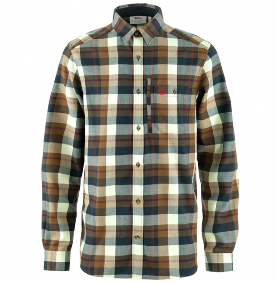 FJALLRAVEN FJALLGLIM SHIRT M F81380-265-113 WOOD BROWN CHALK WHITE