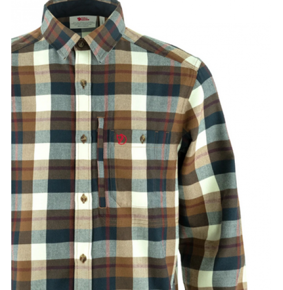 FJALLRAVEN FJALLGLIM SHIRT M F81380-265-113 WOOD BROWN CHALK WHITE