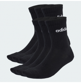 ADIDAS ΚΑΛΤΣΕΣ ΜΕΣΑΙΟΥ ΥΨΟΥΣ LINEAR CREW SOCKS  6pack JL6094 BLACK