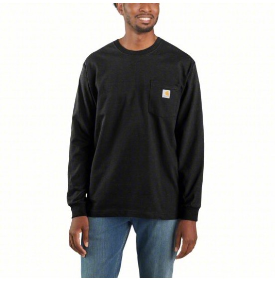 CARHARTT ΑΝΔΡΙΚΟ SHIRT LOOSE FIT HEAVYWEIGHT LONG-SLEEVE POCKET K126-BLK BLACK
