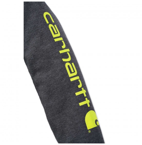 CARHARTT ΑΝΔΡΙΚΟ ΦΟΥΤΕΡ LOOSE FIT MIDWEIGHT LOGO SLEEVE GRAPHIC SWEATSHIRT K288-026 CARBON HEATHER