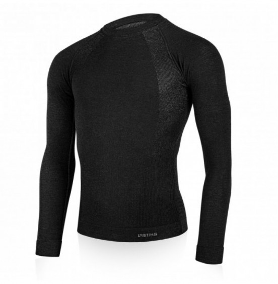 LASTING MAPOL 9090 MERINO WOOL ΑΝΔΡΙΚΗ ΙΣΟΘΕΡΜΙΚΗ ΜΠΛΟΥΖΑ- BLACK