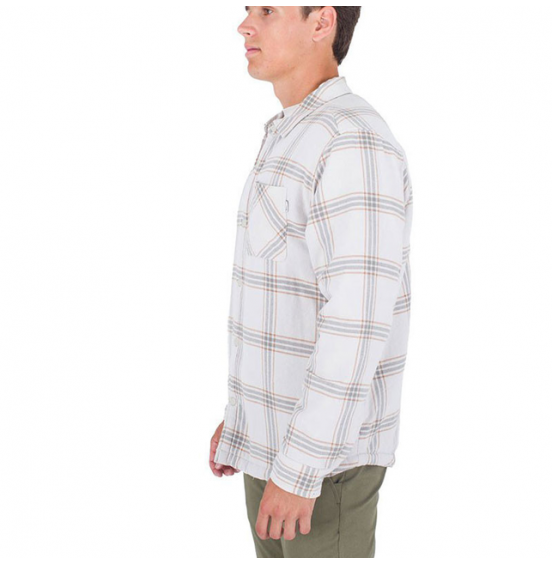 HURLEY ΑΝΔΡΙΚΟ JACKET PORTLAND SHERPA LINED FLANNEL MVS0005370H073 OFF WHITE