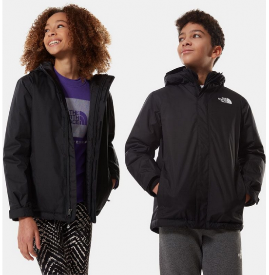 THE NORTH FACE TEEN SNOWQUEST JACKET NF0A7X3NJK3 BLACK