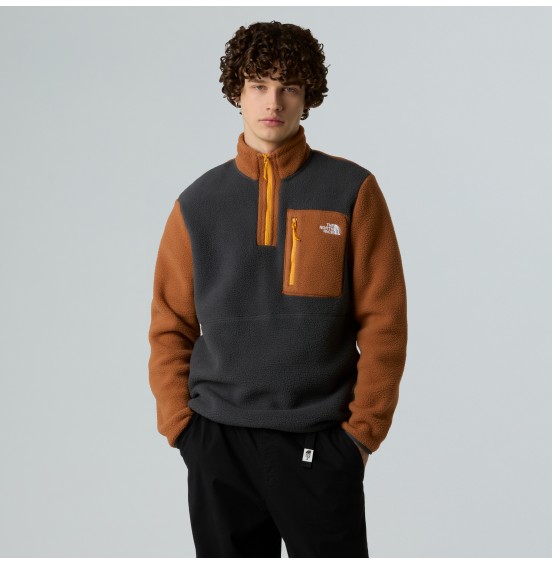 THE NORTH FACE M YUMIORI 1/4 ZIP NF0A883SEOF ASPHALT GREY BURNT UMBER