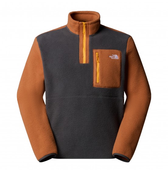 THE NORTH FACE M YUMIORI 1/4 ZIP NF0A883SEOF ASPHALT GREY BURNT UMBER
