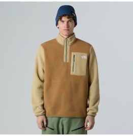 THE NORTH FACE M YUMIORI 1/4 ZIP NF0A883SEVO UTILITY BROWN 