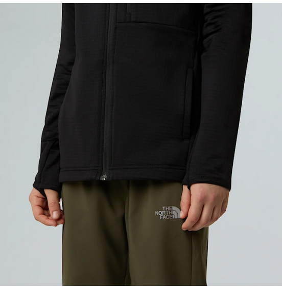 THE NORTH FACE TEEN HIKE MIDLAYER FULLZIP JACKET NF0A8AY5JK3 BLACK