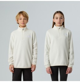 THE NORTH FACE TEEN GLACIER FLEECE 1/4 ZIP NF0A8CVGQLI WHITE DUNE
