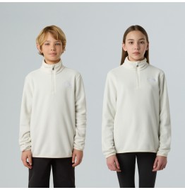 THE NORTH FACE TEEN GLACIER FLEECE 1/4 ZIP NF0A8CVGQLI WHITE DUNE
