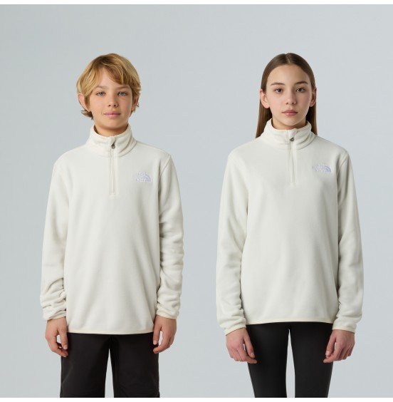 THE NORTH FACE TEEN GLACIER FLEECE 1/4 ZIP NF0A8CVGQLI WHITE DUNE