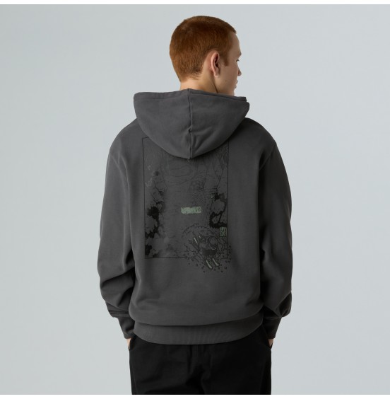 THE NORTH FACE U POWDER DAYS RELAXED GRAPHIC HOODIE NF0A8E4G0C5 ASPHALT GREY