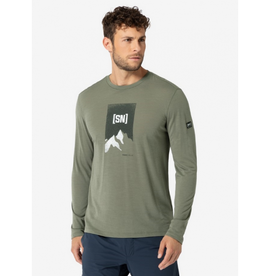 SUPER NATURAL MERINO 2 PITCH ΑΝΔΡΙΚΟ LONGSLEEVE SNMP02053-37C TEA LEAF