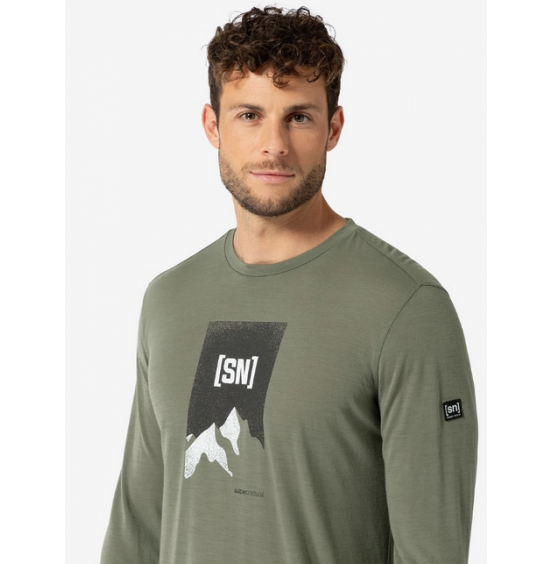 SUPER NATURAL MERINO 2 PITCH ΑΝΔΡΙΚΟ LONGSLEEVE SNMP02053-37C TEA LEAF