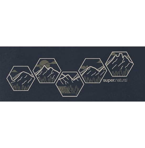 SUPER NATURAL MERINO HEXA ΑΝΔΡΙΚΟ LONGSLEEVE SNMP02056-33C GREY BLACK