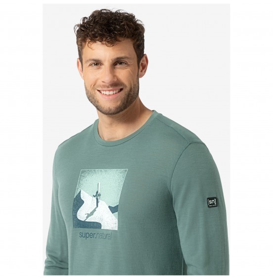 SUPER NATURAL MERINO ALMOST DONE ΑΝΔΡΙΚΟ LONGSLEEVE  SNMP02062-43C BALSAM GREEN