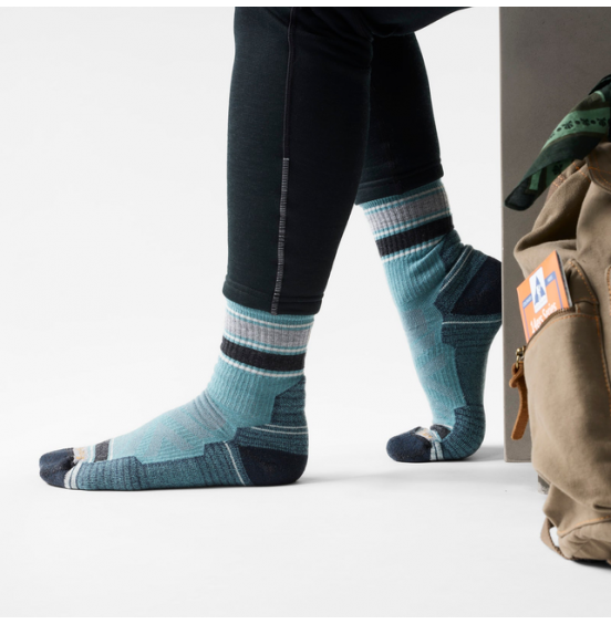SMARTWOOL HIKE LIGHT CUSHION MID CREW SOCKS SW001609Q65 DUSTY TEAL