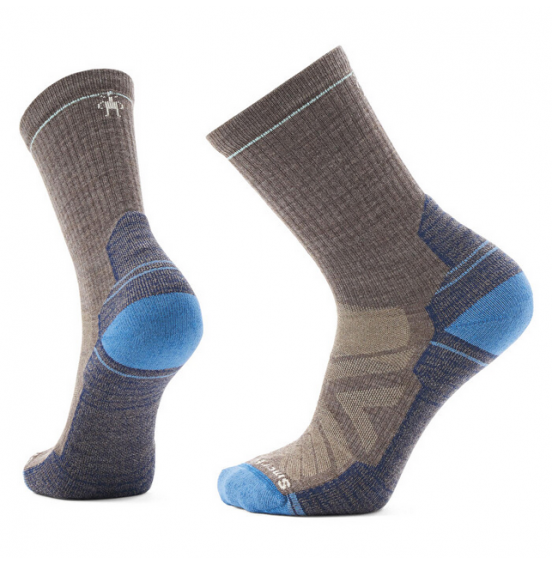 SMARTWOOL HIKE LIGHT CUSHION CREW SOCKS SW001614P31 TAUPE LAGUNA BLUE