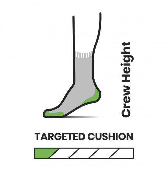 SMARTWOOL CREW TARGETED CUSHION TRAIL RUN SW002693G74 MULTICOLOR