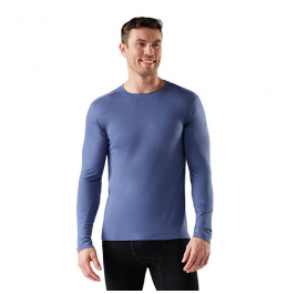 SMARTWOOL MEN'S CLASSIC ALL SEASON MERINO BASE LAYER LONG SLEEVE SW016953P43 NIGHTFALL BLUE