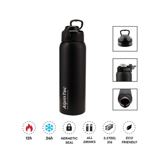 ALPINTEC ΘΕΡΜΟΣ WAYFARER 1000ml TH-1000-BLK BLACK