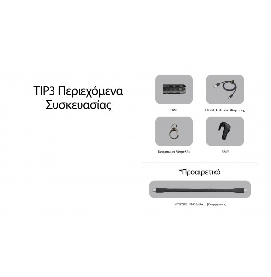 NITECORE ΦΑΚΟΣ ΜΠΡΕΛΟΚ LED TIP3-BLK 720lumens BLACK