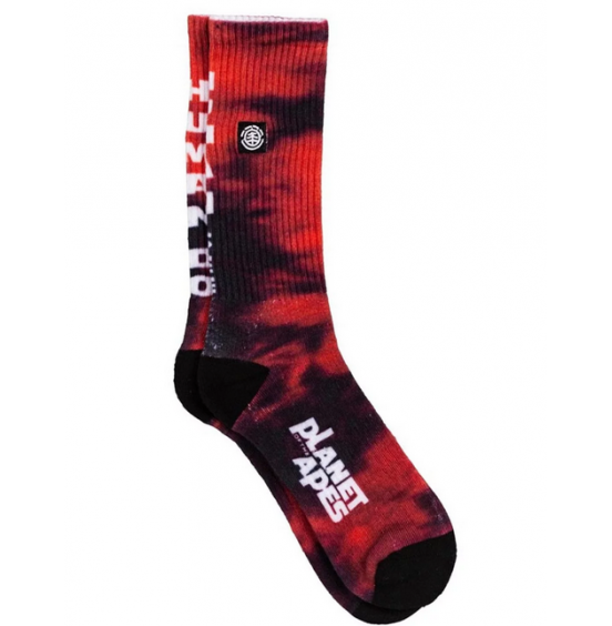 ELEMENT PLANET OF THE APES SKATE SOCKS RED TIE DYE (Z5SOB1ELF1-2293)