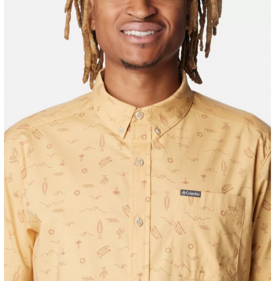COLUMBIA ΑΝΔΡΙΚΟ ΚΟΝΤΟΜΑΝΙΚΟ ΠΟΥΚΑΜΙΣΟ RAPID RIVERS PRINTED SHORTSLEEVE SHIRT 1768931-292 LIGHT CAMEL