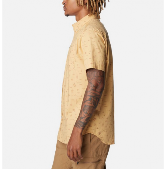 COLUMBIA ΑΝΔΡΙΚΟ ΚΟΝΤΟΜΑΝΙΚΟ ΠΟΥΚΑΜΙΣΟ RAPID RIVERS PRINTED SHORTSLEEVE SHIRT 1768931-292 LIGHT CAMEL