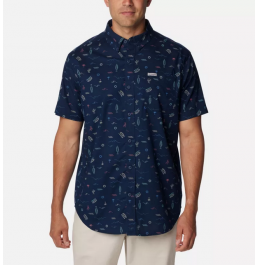 COLUMBIA ΑΝΔΡΙΚΟ ΚΟΝΤΟΜΑΝΙΚΟ ΠΟΥΚΑΜΙΣΟ RAPID RIVERS PRINTED SHORTSLEEVE SHIRT 1768931-468 NAVY