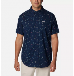 COLUMBIA ΑΝΔΡΙΚΟ ΚΟΝΤΟΜΑΝΙΚΟ ΠΟΥΚΑΜΙΣΟ RAPID RIVERS PRINTED SHORTSLEEVE SHIRT 1768931-468 NAVY