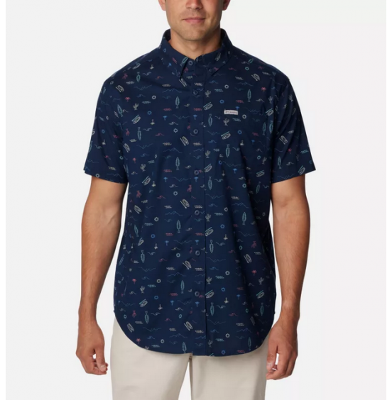 COLUMBIA ΑΝΔΡΙΚΟ ΚΟΝΤΟΜΑΝΙΚΟ ΠΟΥΚΑΜΙΣΟ RAPID RIVERS PRINTED SHORTSLEEVE SHIRT 1768931-468 NAVY