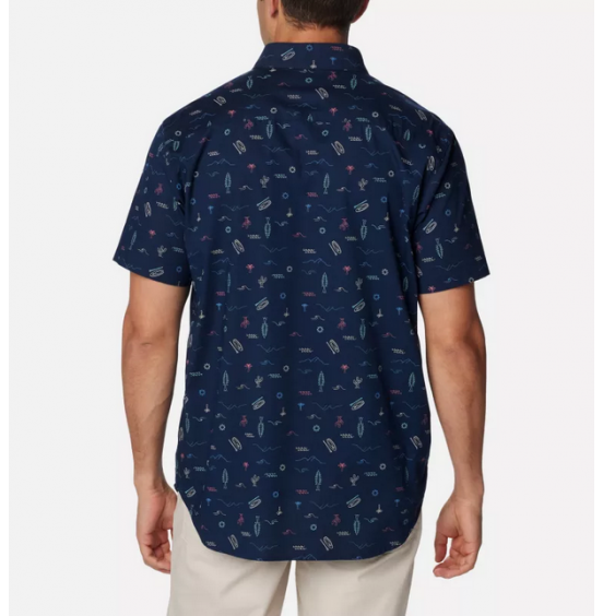 COLUMBIA ΑΝΔΡΙΚΟ ΚΟΝΤΟΜΑΝΙΚΟ ΠΟΥΚΑΜΙΣΟ RAPID RIVERS PRINTED SHORTSLEEVE SHIRT 1768931-468 NAVY