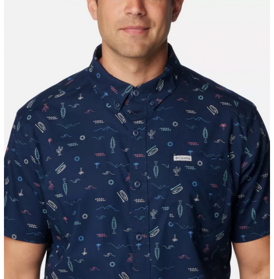 COLUMBIA ΑΝΔΡΙΚΟ ΚΟΝΤΟΜΑΝΙΚΟ ΠΟΥΚΑΜΙΣΟ RAPID RIVERS PRINTED SHORTSLEEVE SHIRT 1768931-468 NAVY