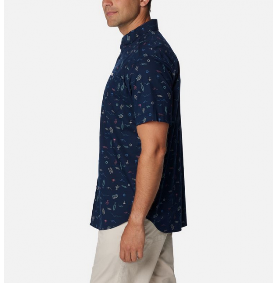 COLUMBIA ΑΝΔΡΙΚΟ ΚΟΝΤΟΜΑΝΙΚΟ ΠΟΥΚΑΜΙΣΟ RAPID RIVERS PRINTED SHORTSLEEVE SHIRT 1768931-468 NAVY