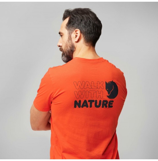 FJALLRAVEN WALK WITH NATURE T-SHIRT 12600216-214 FLAME ORANGE