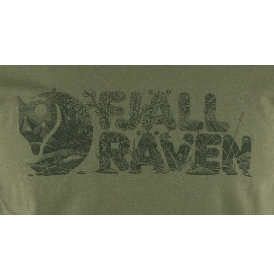 FJALLRAVEN LUSH LOGO T-SHIRT 12600219-625 LAUREL GREEN
